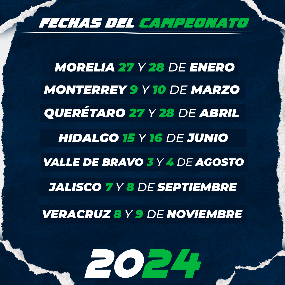 Estado del Campeonato 2024 Comision Nacional de Enduro